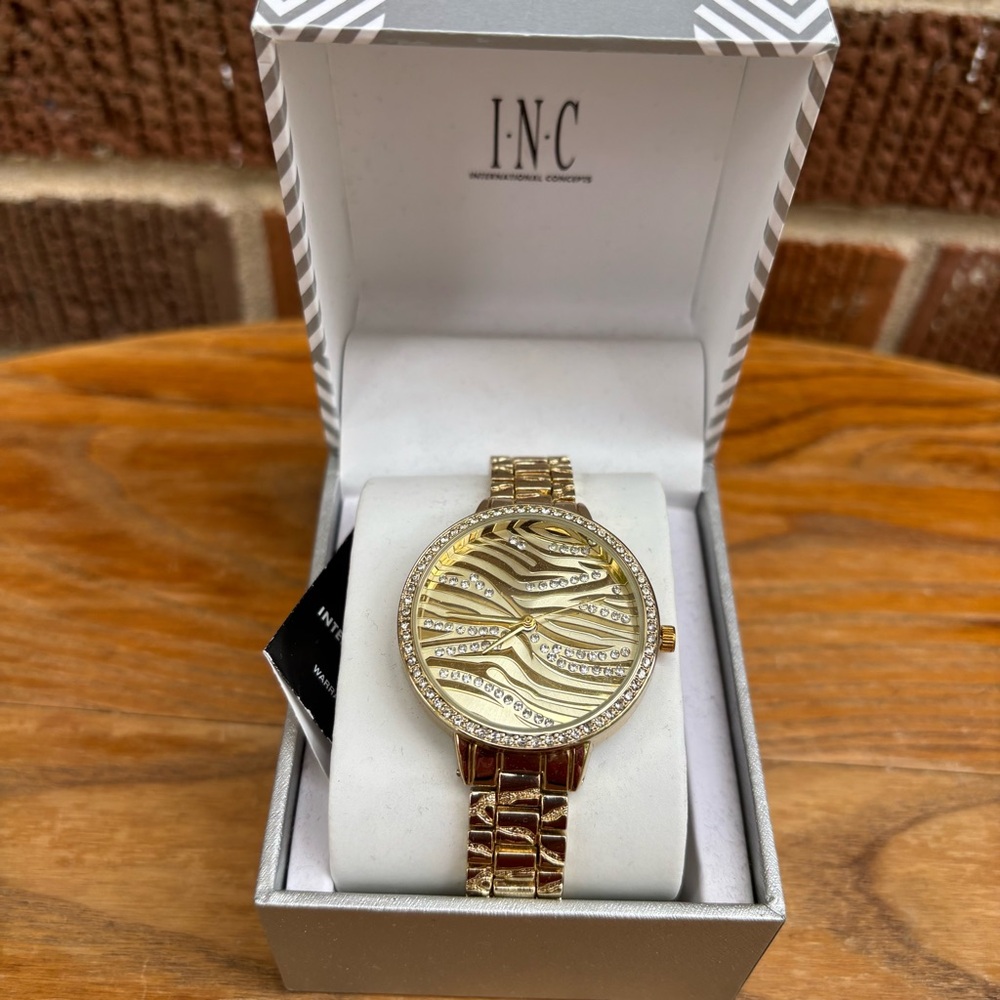 INC International Concepts Women's Gold-Tone Bracelet Watch NEW